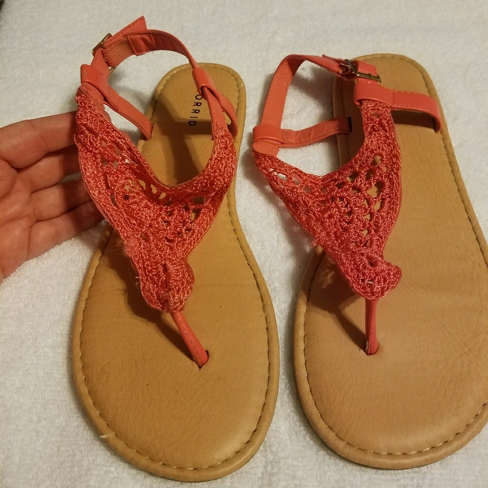 Torrid crocheted slingback sandals